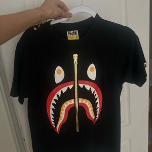 Bape Kids Black Shark Graphic Tee